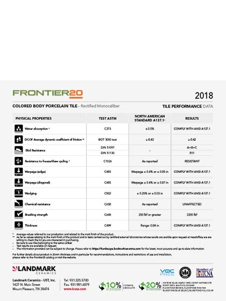Frontier20 - Technical Information